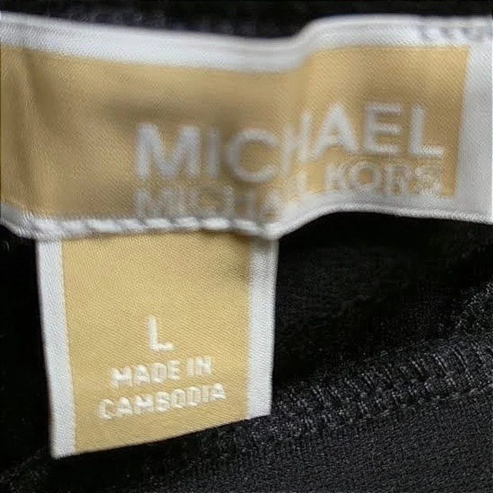 Michael Kors Black Elastic Waist Straight Leg Pull On Pants Women's Size‎ M